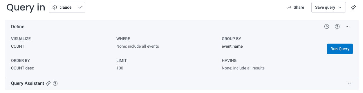 A simple Honeycomb query.