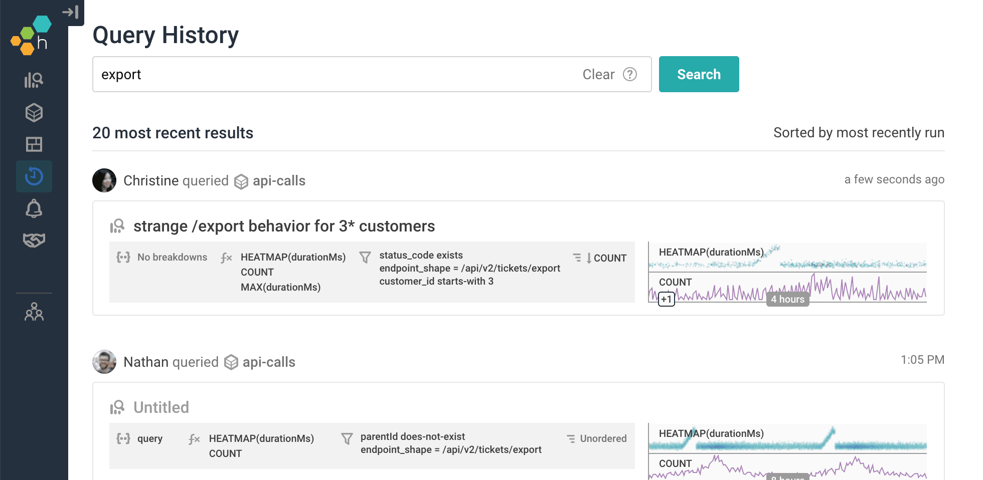 Recent History Search