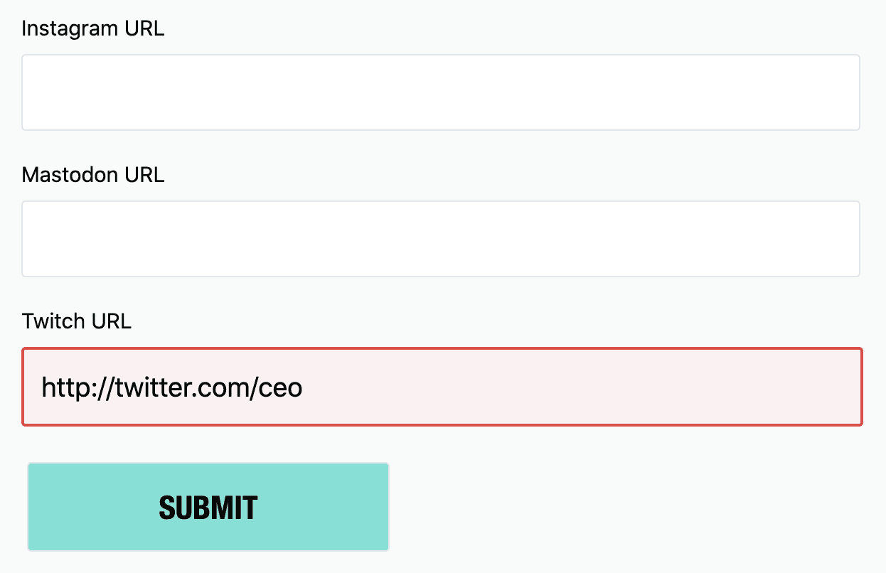Twitch URL error on dev.to profile page