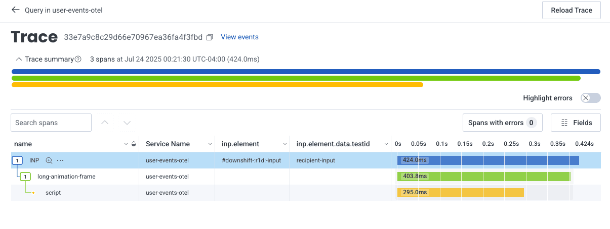 Trace with Added Fields