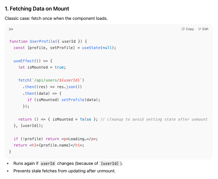 Fetching data on mount