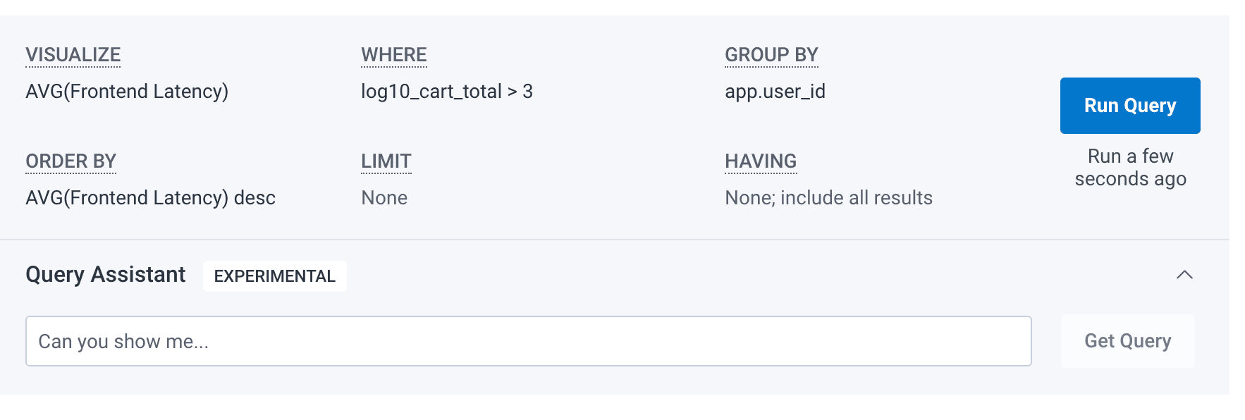 Query-Assistant-Latency-for-Users-With-Highest-Cart-Totals