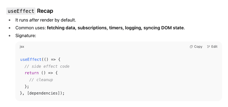 useEffect Recap