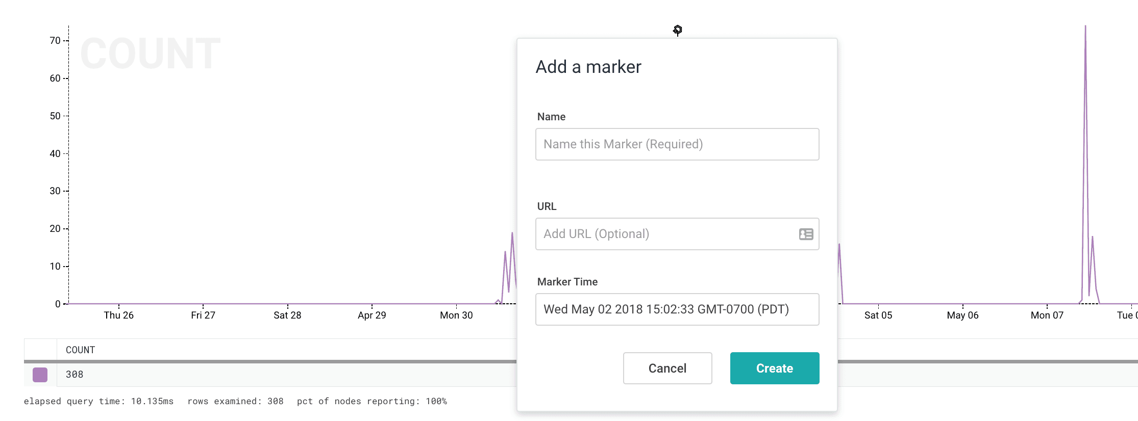 screenshot: click to place the Marker